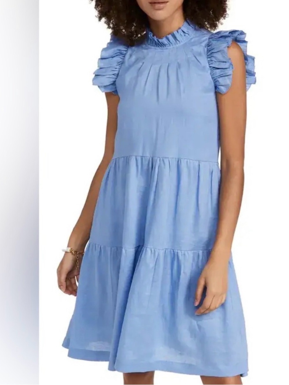 Sea New York Tier Waverly Flutter Dress Carolina Blue 0